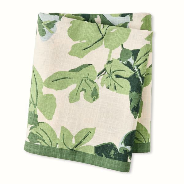 Peter Dunham + Hudson Grace Fig Leaf Natural Printed Tablecloth