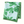 Green and pale blue printed napkin, folded square with leaf-and-fig pattern