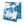 Printed napkin with blue fig-leaf print on white, folded square