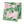 Folded pale pink napkin with green fig leaf print and green edge border