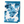 Blue and white leaf printed runner with blue border edges
