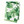 Green fig leaf printed tablecloth on white fabric, neatly folded