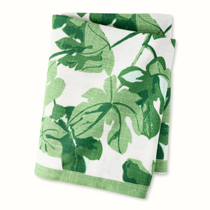 Pre-Order Peter Dunham + Hudson Grace Green Fig Leaf Round Printed Tablecloth