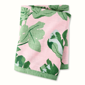 Pre-Order Peter Dunham + Hudson Grace Green Fig Leaf Pale Pink Printed Tablecloth