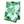 Pale blue tablecloth with green fig leaf pattern, neatly folded.