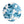 Hand-painted blue floral salad plate on white base