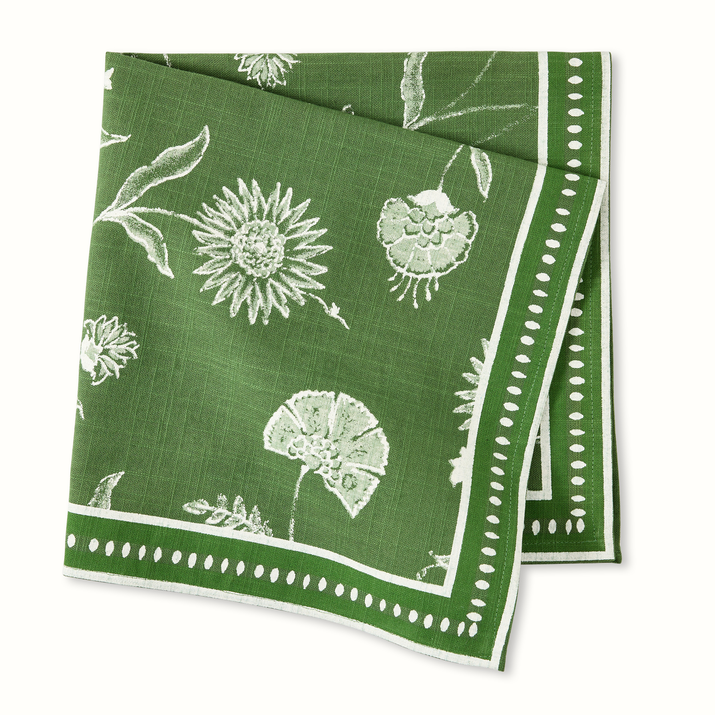 Peter Dunham + Hudson Grace Olive Green Indian Chintz Printed Napkin