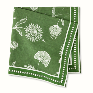 Peter Dunham + Hudson Grace Olive Green Indian Chintz Printed Napkin