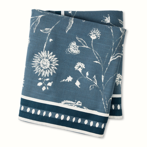 Peter Dunham + Hudson Grace Indigo Blue Indian Chintz Printed Tablecloth