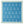 Blue printed fabric napkin with white leaf-like pattern and green-trimmed border, flat square.
