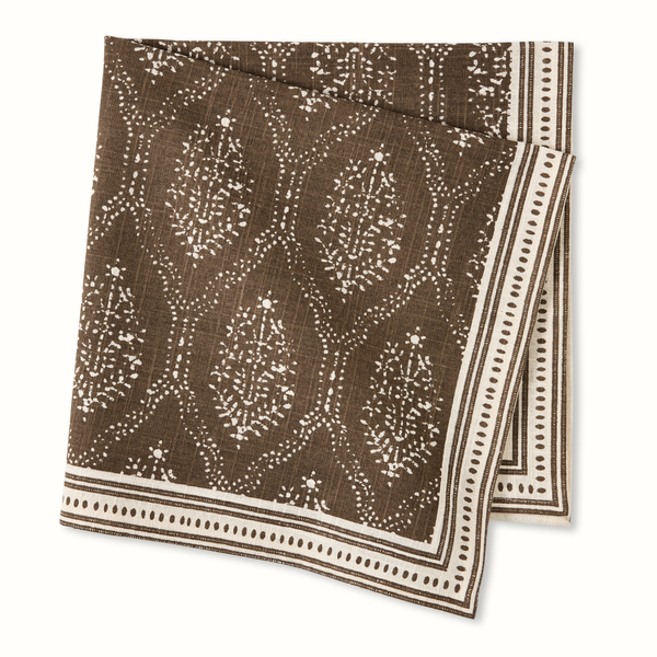Peter Dunham + Hudson Grace Jaali Chocolate Brown Printed Napkin