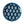 Navy melamine salad plate with paisley teardrop pattern and blue rim