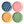 Set of four melamine salad plates with paisley pattern in blue, pink, orange, green