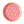 Pink melamine salad plate with orange rim and repeating paisley pattern