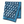 Blue printed cotton napkin with paisley medallion pattern, folded corner edge
