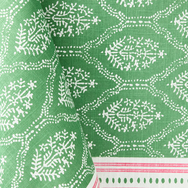 Peter Dunham + Hudson Grace Green Jaali Printed Tablecloth