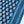 Blue printed runner rug with repeating gear medallion motifs and striped border