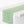 Green printed table runner with white border and corner