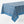 Blue printed tablecloth with paisley-like icons and bold border edge