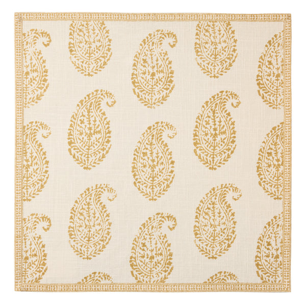 Peter Dunham + Hudson Grace Kashmir Paisley Golden Yellow Printed Napkin