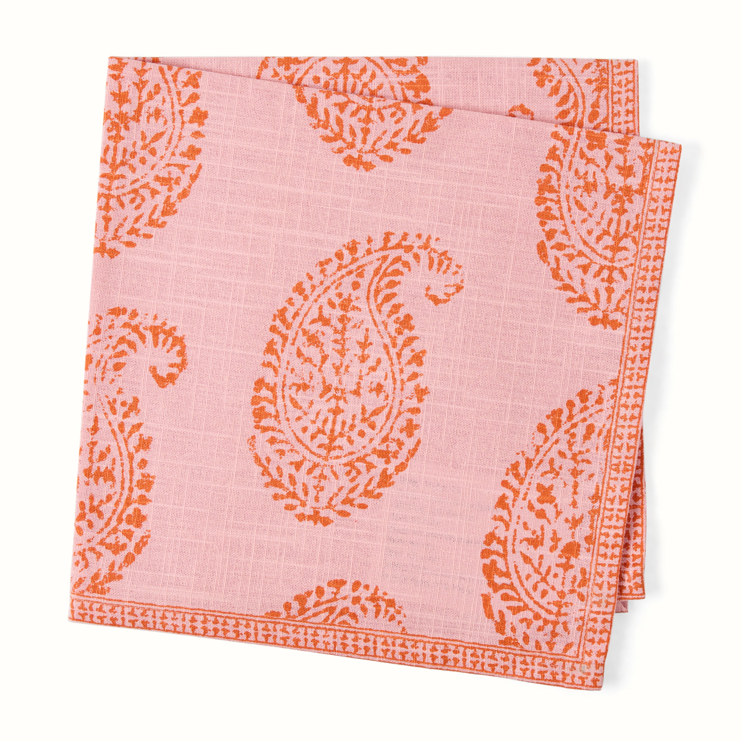 Peter Dunham + Hudson Grace Pink Kashmir Paisley Printed Napkin