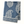 Indigo blue printed tablecloth with white paisley and border accents