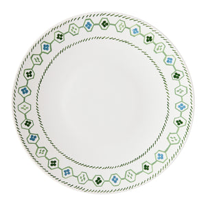 Peter Dunham + Hudson Grace Hand-Painted Green Oona Border Dinner Plate