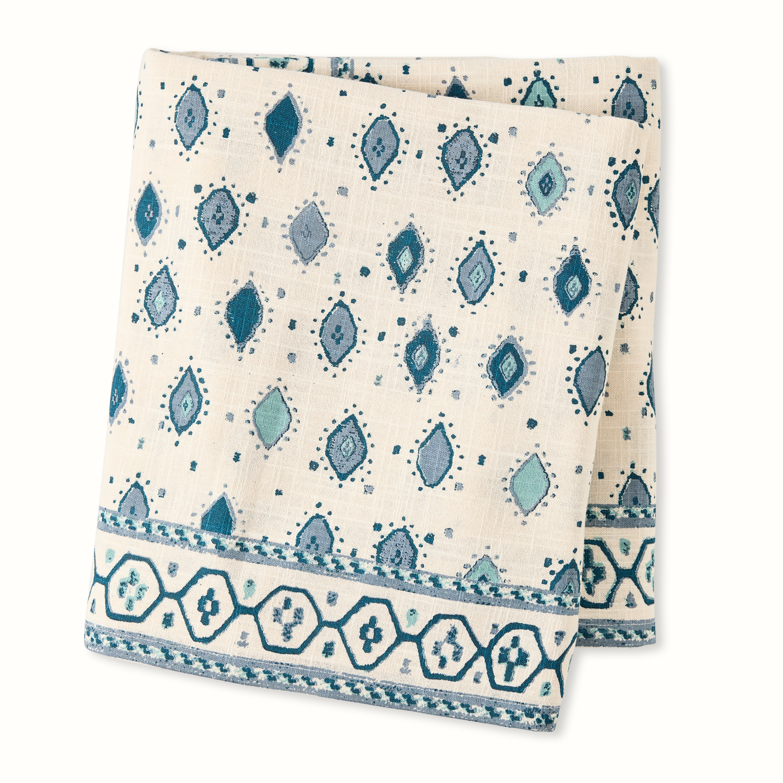 Peter Dunham + Hudson Grace Blue Oona Printed Tablecloth