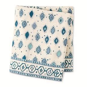 Peter Dunham + Hudson Grace Blue Oona Printed Tablecloth
