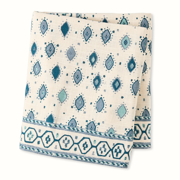Peter Dunham + Hudson Grace Blue Oona Printed Tablecloth