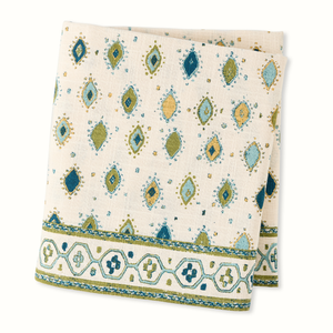 Peter Dunham + Hudson Grace Green Oona Printed Tablecloth