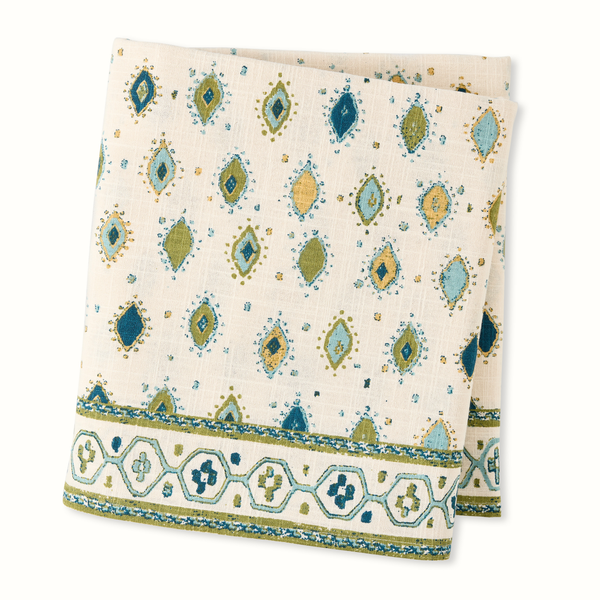 Peter Dunham + Hudson Grace Green Oona Printed Tablecloth