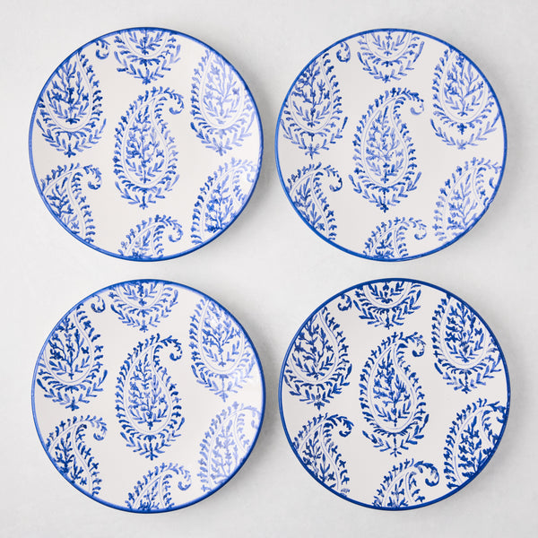 Peter Dunham + Hudson Grace Blue Kashmir Painted Paisley Salad Plate