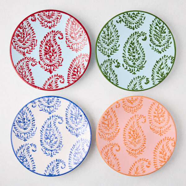 Peter Dunham + Hudson Grace Blue Kashmir Painted Paisley Salad Plate