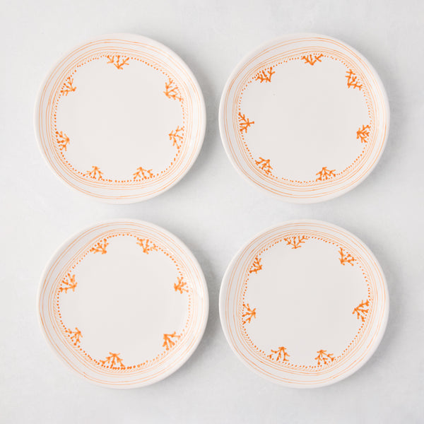 Peter Dunham + Hudson Grace Orange Fez Painted Border Appetizer Plate