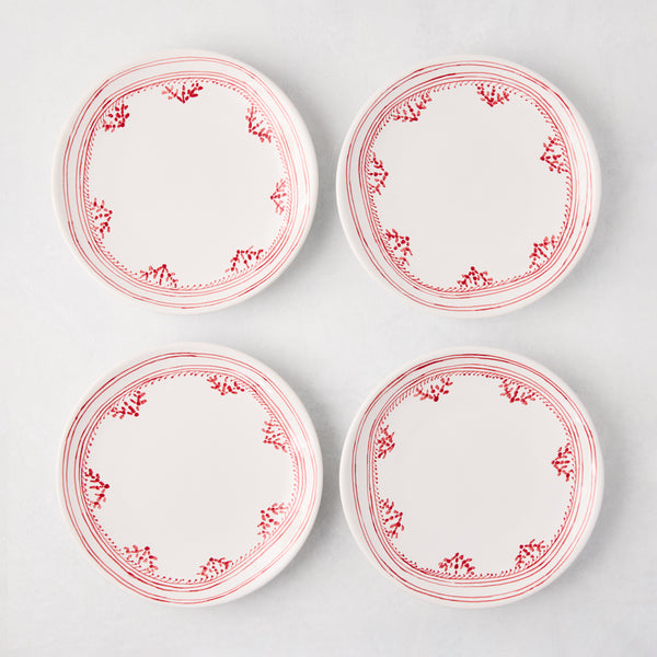 Peter Dunham + Hudson Grace Red Fez Painted Border Appetizer Plate