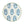 Salad plate with blue botanical sprigs on white center and green outline