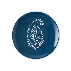 Peter Dunham + Hudson Grace Kashmir Paisley Indigo Blue Appetizer Plate