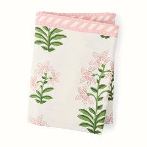 Peter Dunham + Hudson Grace Pink Shani Floral Printed Tablecloth