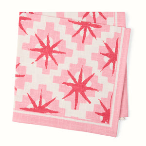 Peter Dunham + Hudson Grace Pink Starburst Printed Napkin