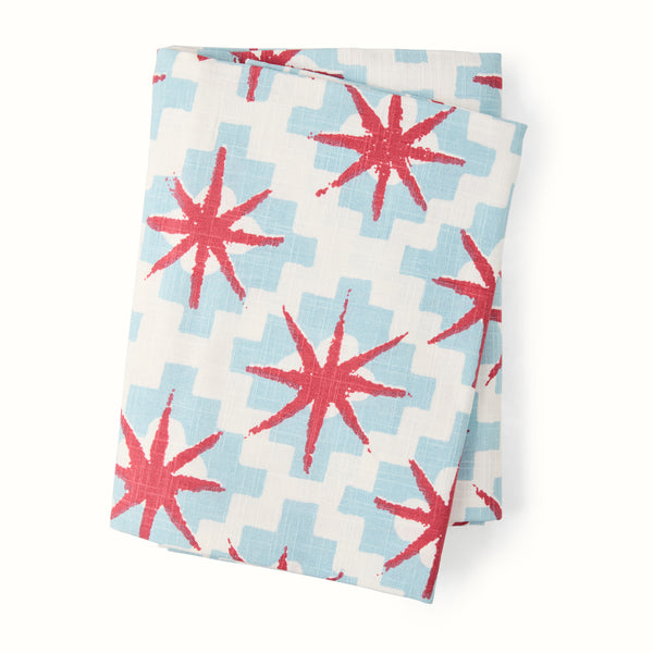 Peter Dunham + Hudson Grace Blue Starburst Printed Tablecloth