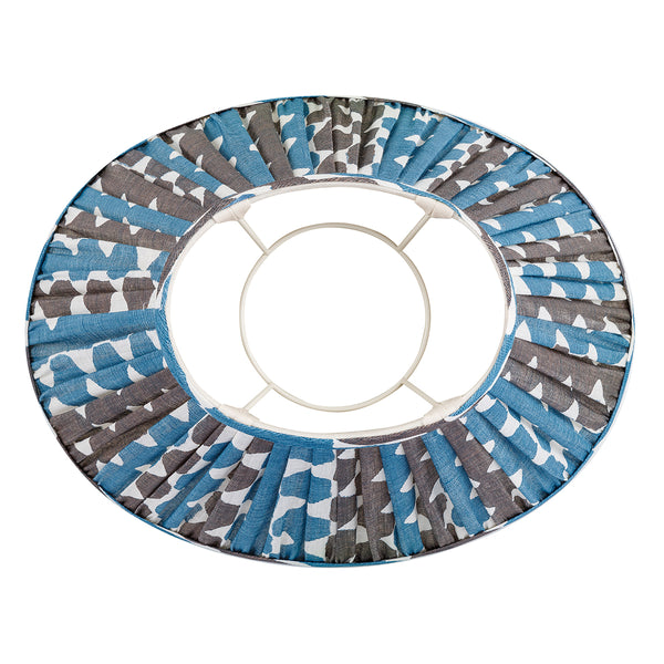 Fermoie Lampshade in Blue and Brown Whittle