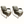 Pair of dark fabric reclining chairs with chrome frames and green-trimmed armrests