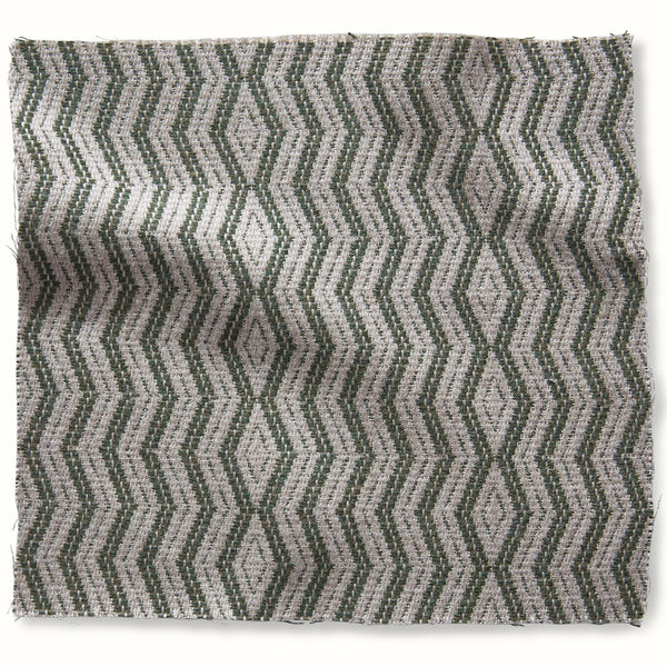 Indoor/Outdoor Pouf in Peter Dunham Textiles Persis Green on Natural