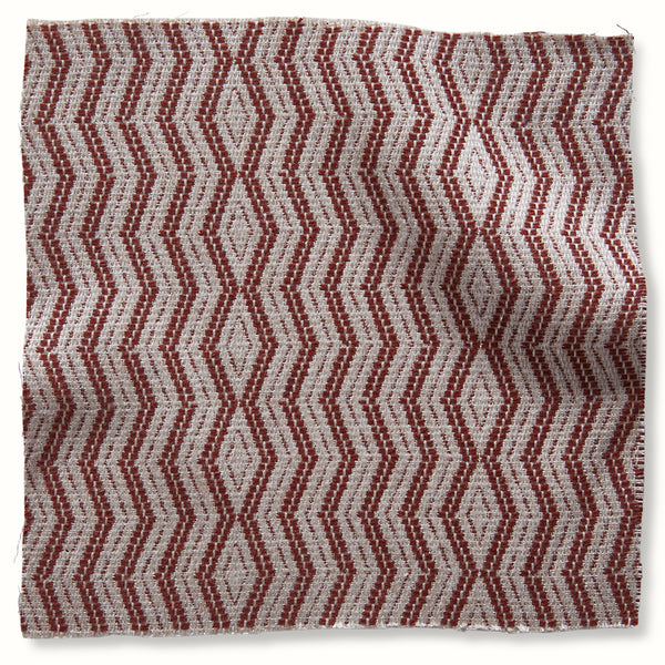 Indoor/Outdoor Pouf in Peter Dunham Textiles Persis Red on Natural