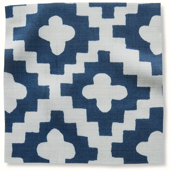 Indoor/Outdoor Pouf in Peter Dunham Textiles Peterazzi Indigo