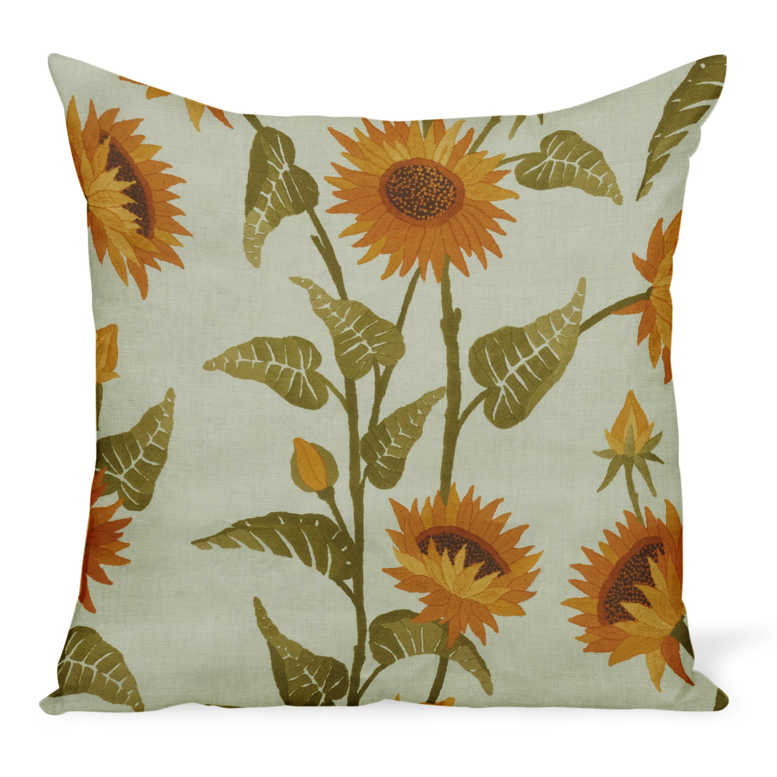 Peter Dunham Textiles Sunflower Vine in Sky Pillow