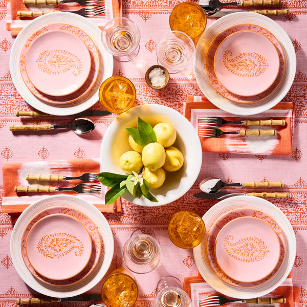Peter Dunham + Hudson Grace Pink Fez Printed Tablecloth