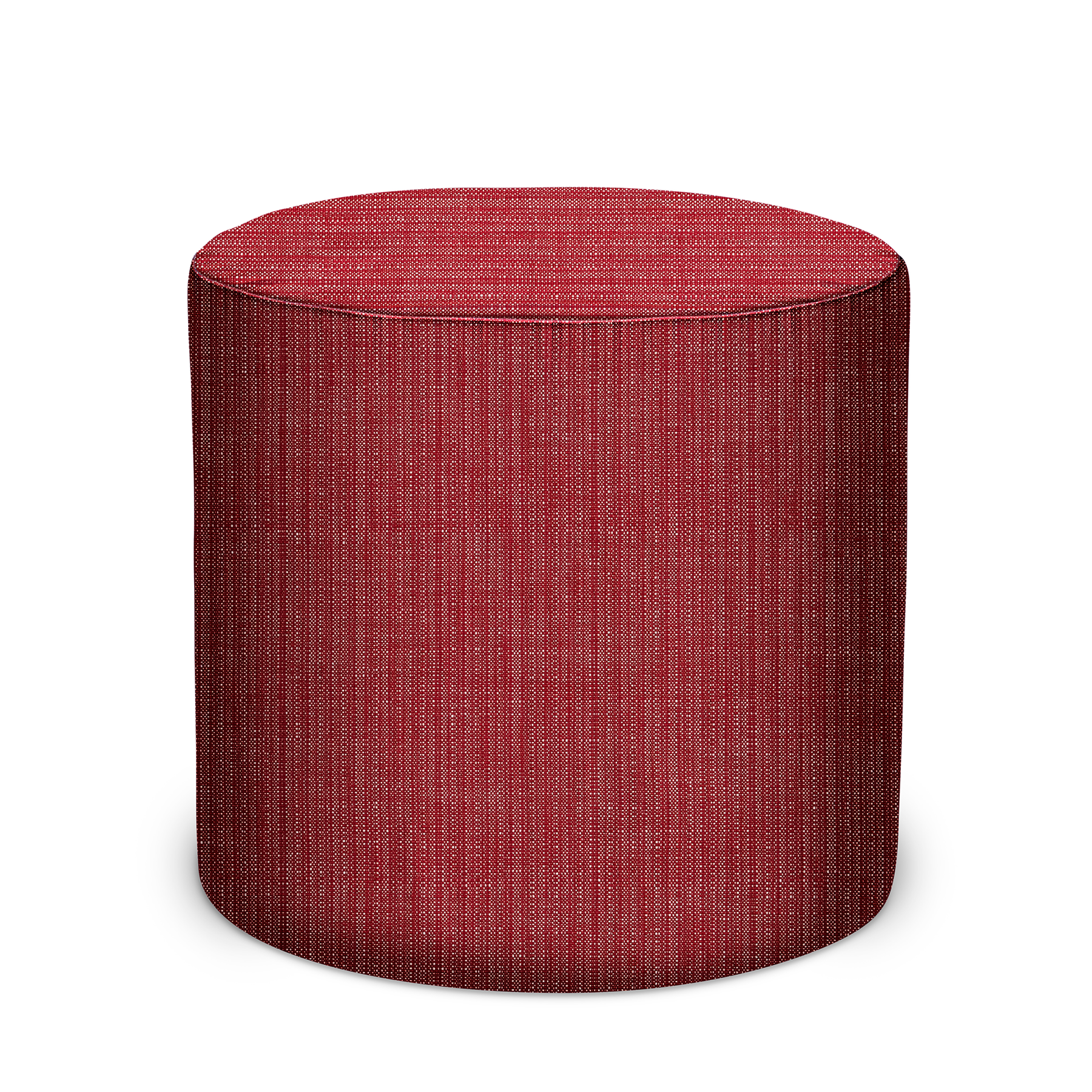 Indoor/Outdoor Pouf in Peter Dunham Textiles Canvas Woven in Ruby