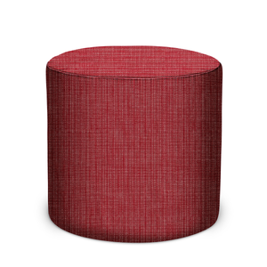 Indoor/Outdoor Pouf in Peter Dunham Textiles Canvas Woven in Ruby